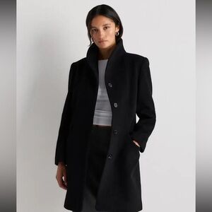 Quince NWOT Black Wool Cashmere Cocoon Coat Medium